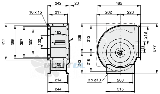 Rosenberg ERAE 280-4 К - описание, технические характеристики, графики